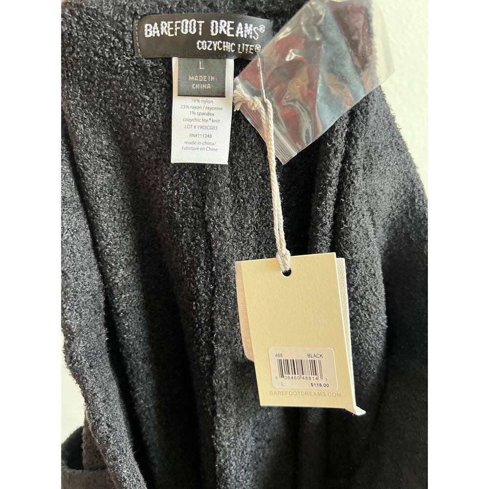Barefoot Dreams Black CozyChic Lite Soft Knit Jogger Pants Women's Large NEW - Picture 6 of 7